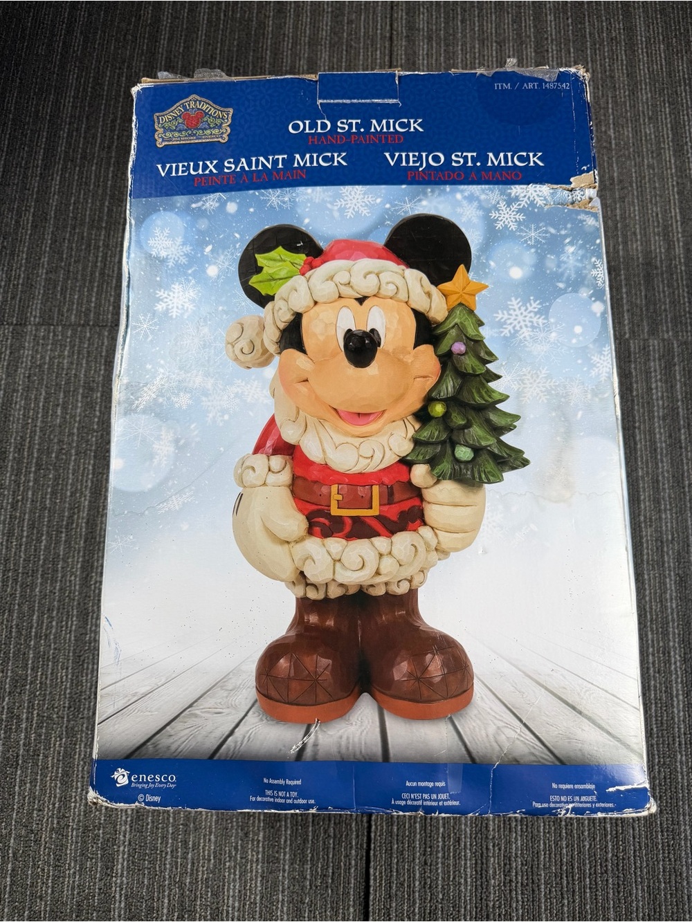 Jim Shore Disney Mickey Mouse Santa Statuette- Red, Green, Brown